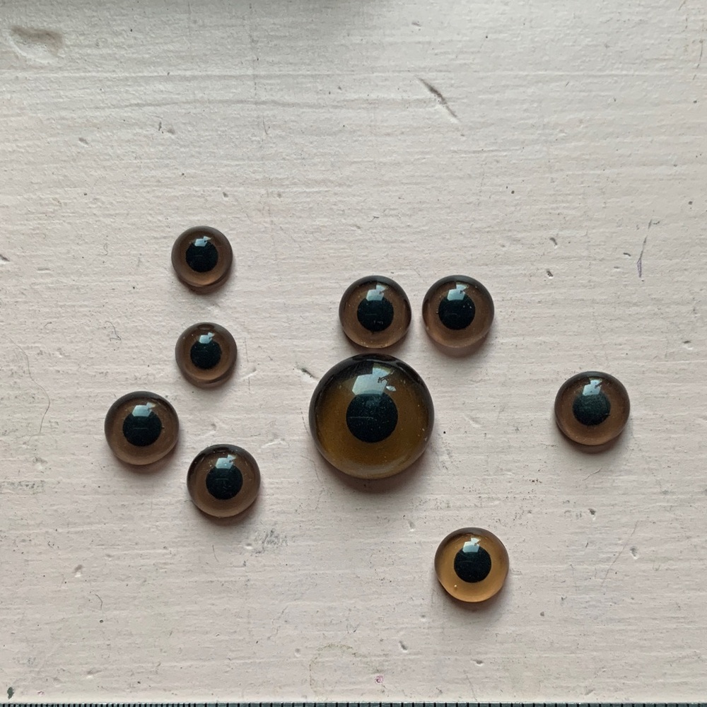 Vintage Glass Brown Eyes Set